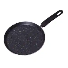 Tigaie pentru clatite,  Aluminiu, Invelis marmura, 24 x 2 cm, Negru