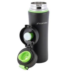 Cana termos sportiva, Otel inoxidabil, 500 ml, Negru/Verde, 24.5x7 cm