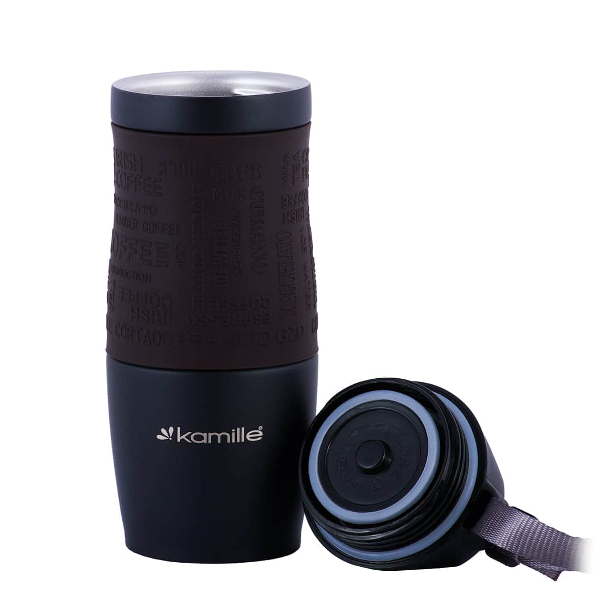 Cana termos, otel inoxidabil, antiderapant, 380ml, multicolor - imagine 2