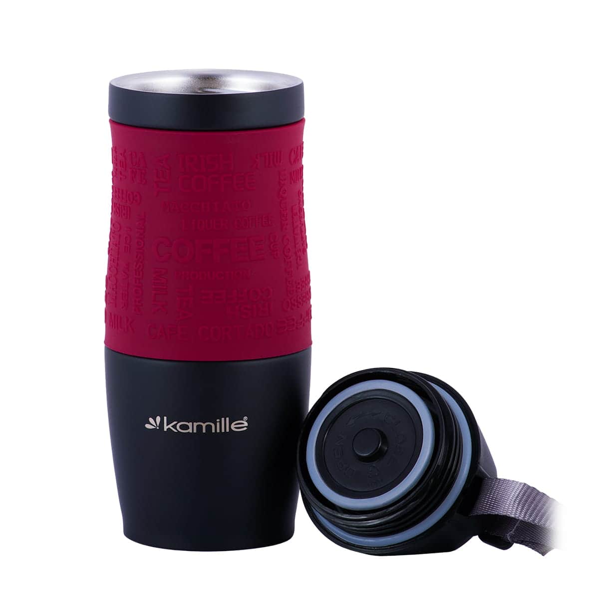 Cana termos, otel inoxidabil, antiderapant, 380ml, multicolor - imagine 4