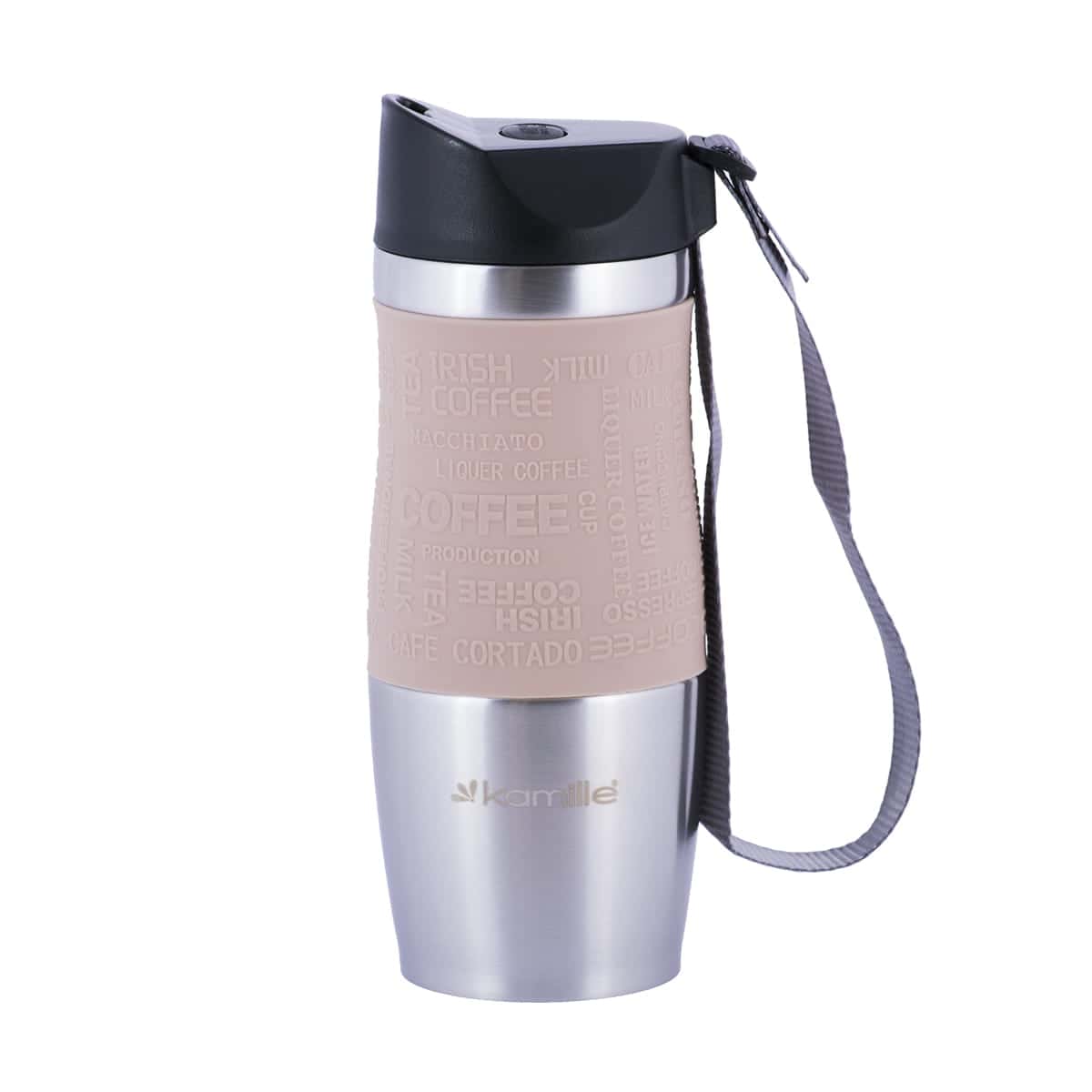 Cana termos cu izolatie termica, antiderapanta, 380ml, diverse culori - imagine 5