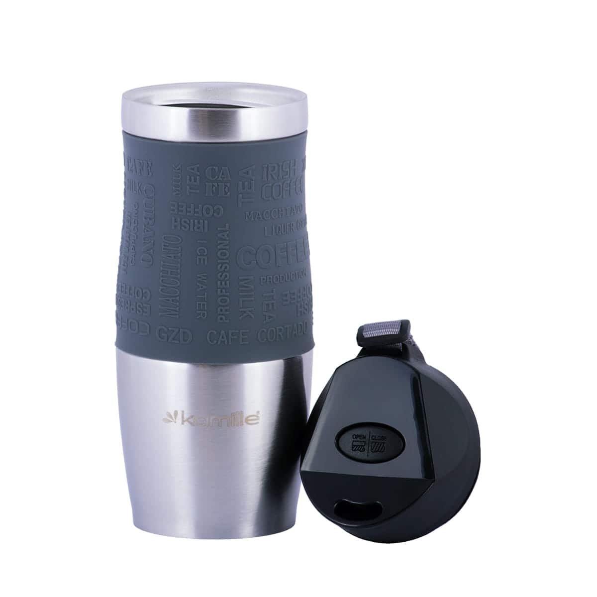 Cana termos cu izolatie termica, antiderapanta, 380ml, diverse culori - imagine 3