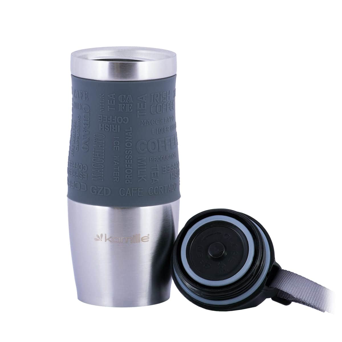 Cana termos cu izolatie termica, antiderapanta, 380ml, diverse culori - imagine 2