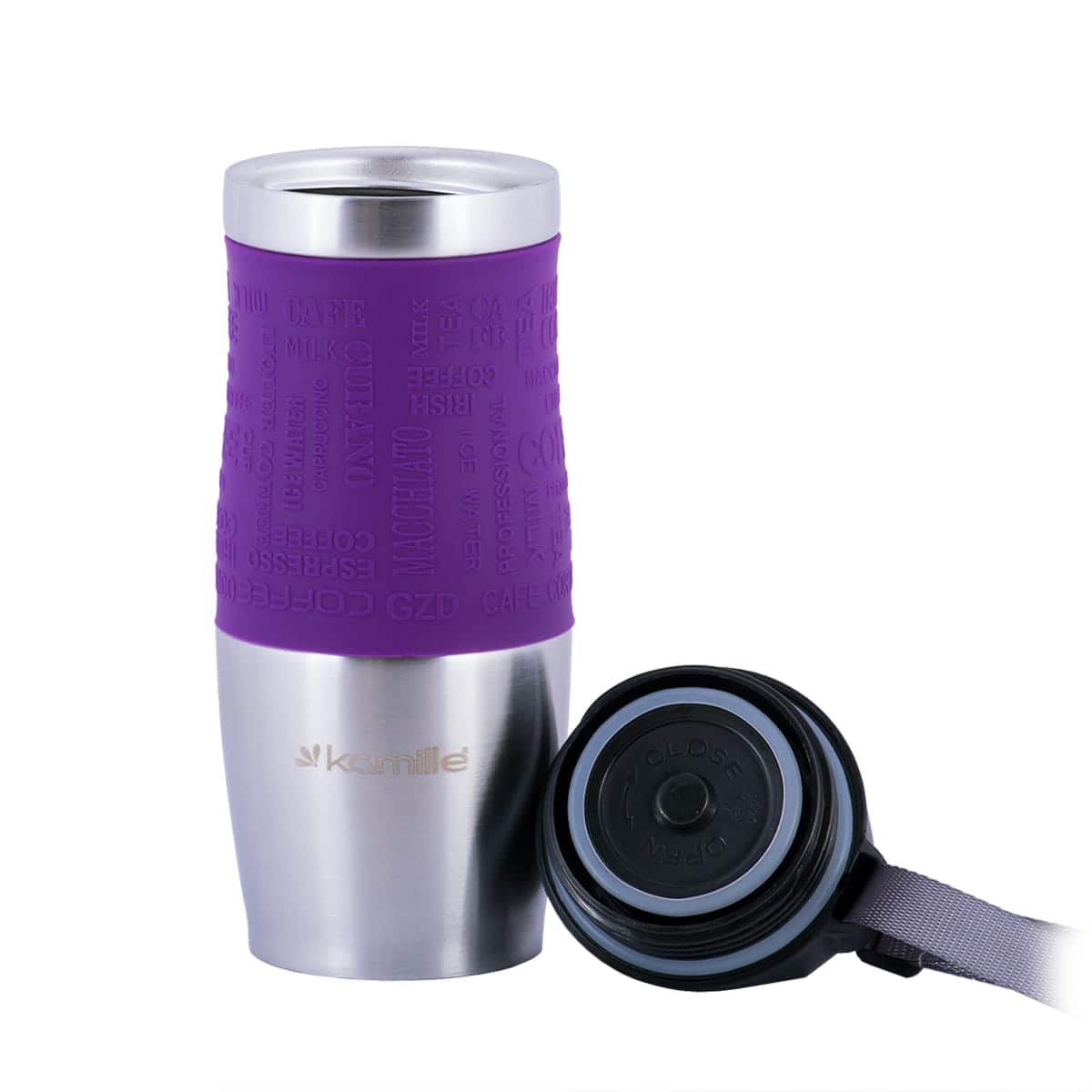 Cana termos cu izolatie termica, antiderapanta, 380ml, diverse culori - imagine 8