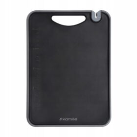 Tocator de bucatarie,  antiderapant, cu ascutitor de cutite, si masurare, 37x28x0,8cm, plastic