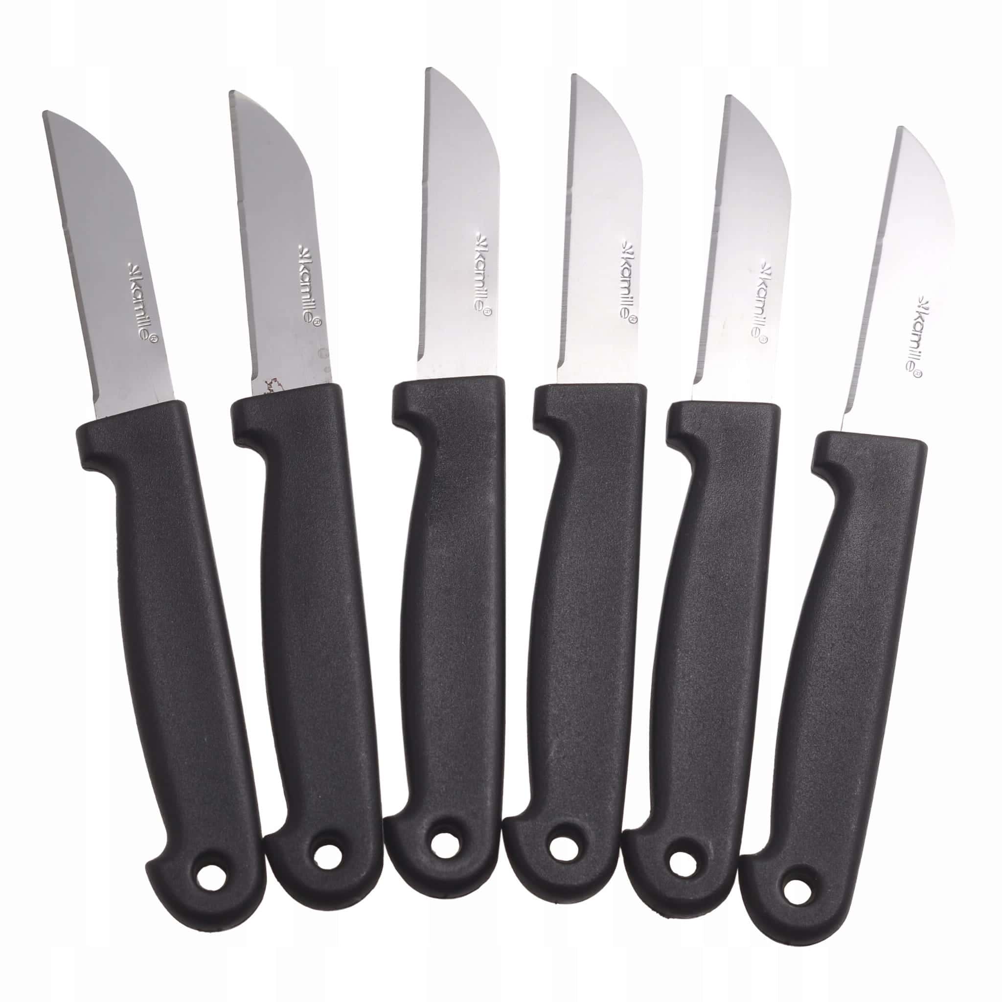 Set 6 Cutite de bucatarie, feliere si curatare, Inox / Plastic, lama 6.5 cm, maner 9.5 cm - imagine 2