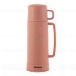 Termos cu invelis din plastic, 450 ml, cu capac cana, Portocaliu