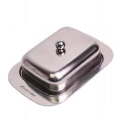 Cutie recipient pentru unt,  din otel inoxidabil, 18,5x12x7cm, cu capac