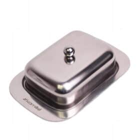 Cutie recipient pentru unt,  din otel inoxidabil, 18,5x12x7cm, cu capac
