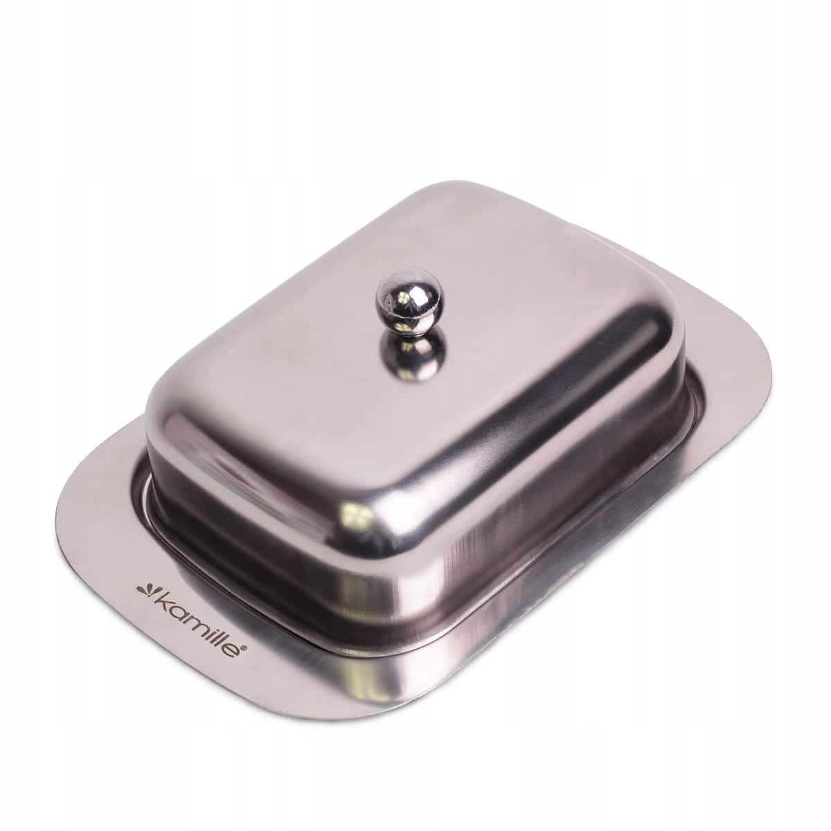 Cutie recipient pentru unt, din otel inoxidabil, 18,5x12x7cm, cu capac