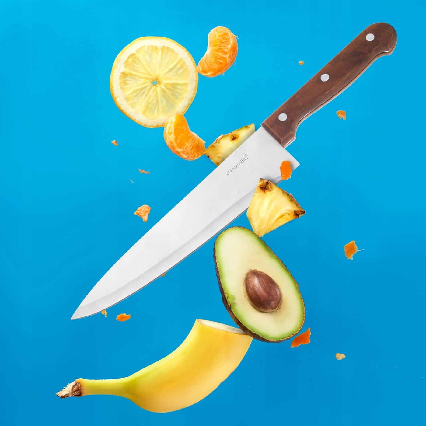 Cutit de bucatar 20cm, inox, profesional, maner din lemn, rezistent la rugina - imagine 6