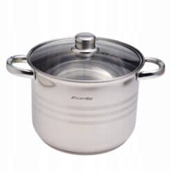 Oala inalta din otel inoxidabil, 6 L, cu capac 22 cm,  inductie gaz