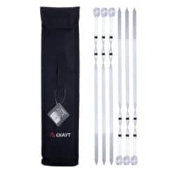 Set 6 Ace inox 45 cm pentru Gratar, carne si legume la grill, cu husa de protectie