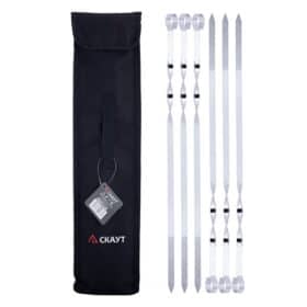 Set 6 Ace inox 45 cm pentru Gratar, carne si legume la grill, cu husa de protectie