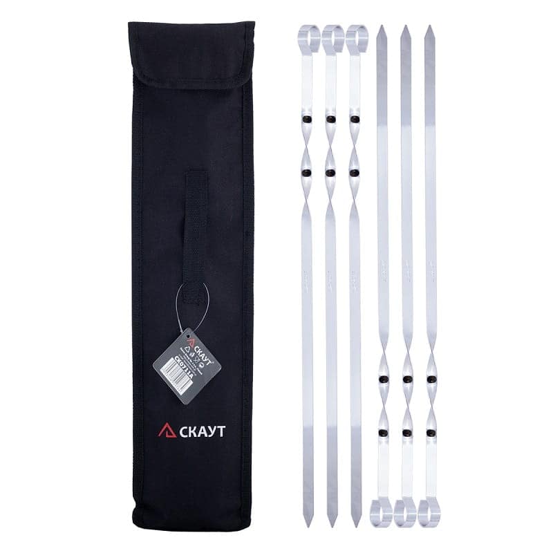 Set 6 Ace inox 45 cm pentru Gratar, carne si legume la grill, cu husa de protectie