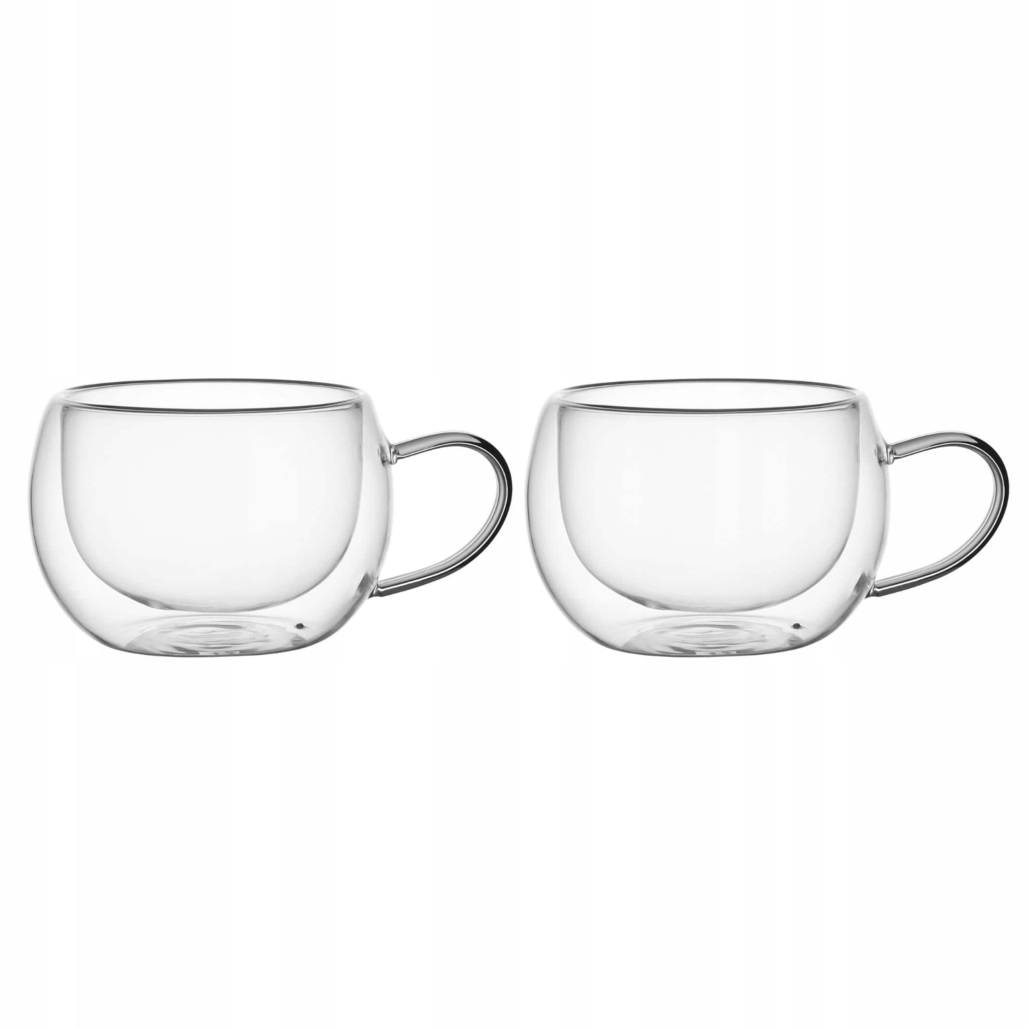 Set 2 cani perete dublu, 300 ml, sticla borosilicata, ergonomice - imagine 3