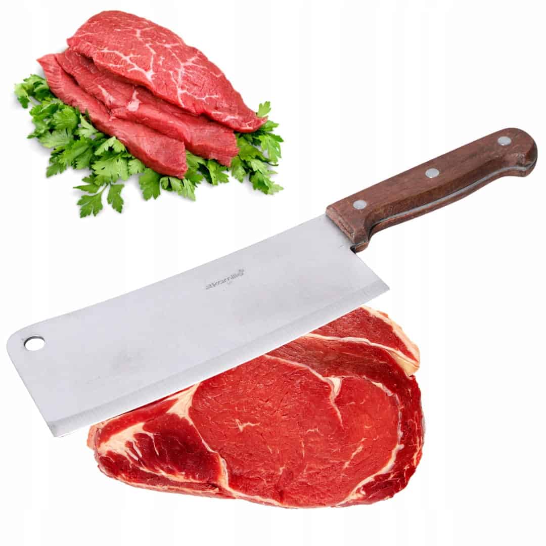 Cutit satar, 18cm, maner din lemn, pentru carne si legume, ergonomic - imagine 6
