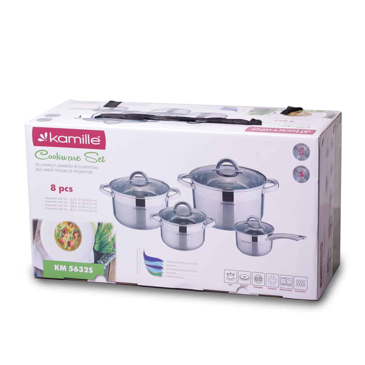 Set 8 piese oale bucatarie, inox 16-24cm - imagine 4