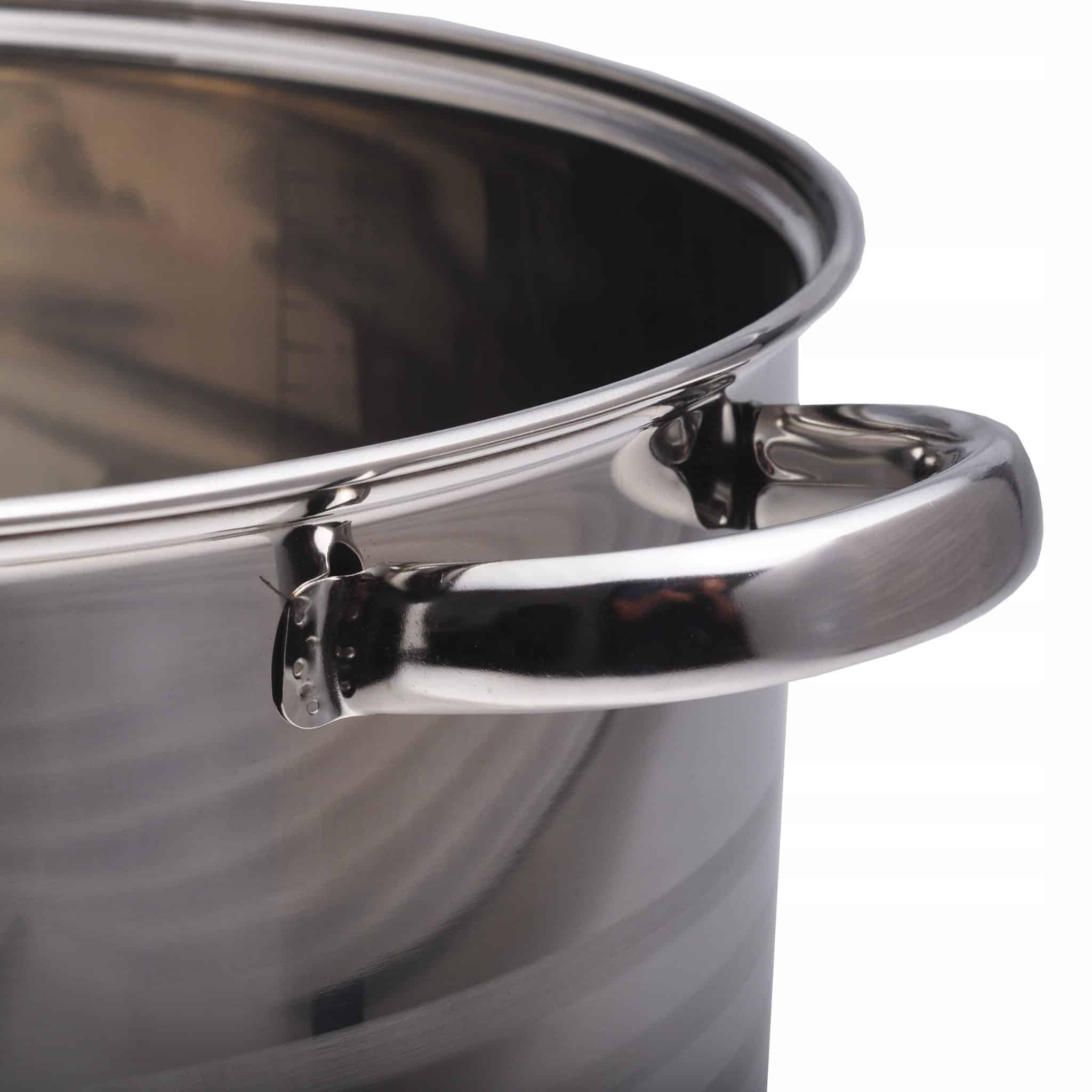 Oala inalta, capac sticla termorezistenta, inox, 15.5 L, 30 cm - imagine 6