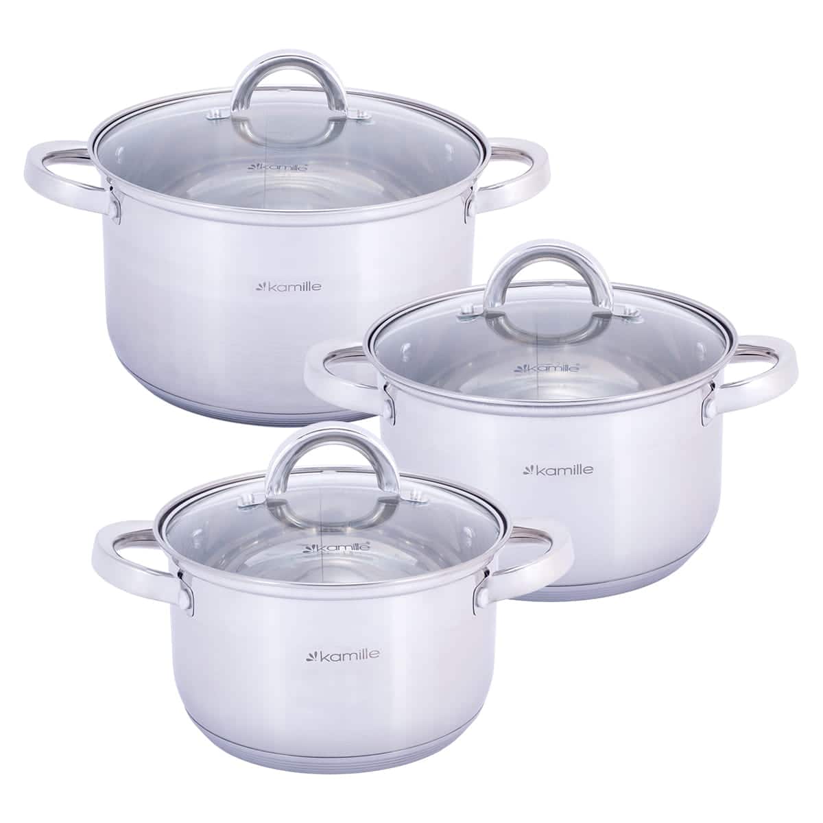 Set 3 oale, inox 5 straturi, 2.9-6.5 L