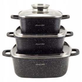 Set 3 oale, acoperire marmura, 2.3L/4.4L/6.5L