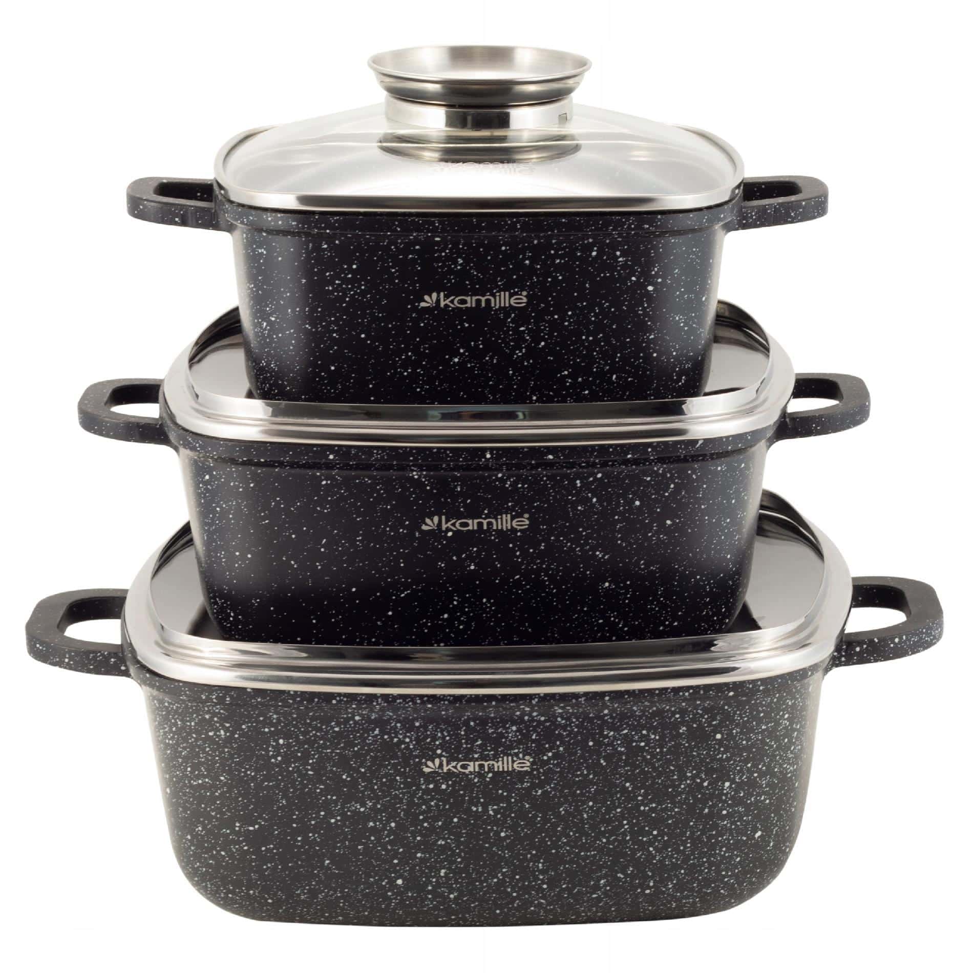 Set 3 oale, acoperire marmura, 2.3L/4.4L/6.5L