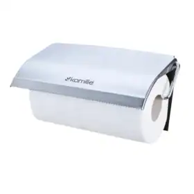 Suport prosoape de hartie, inox, montare pe perete, 26.5 x 13.5 x 5 cm, argintiu