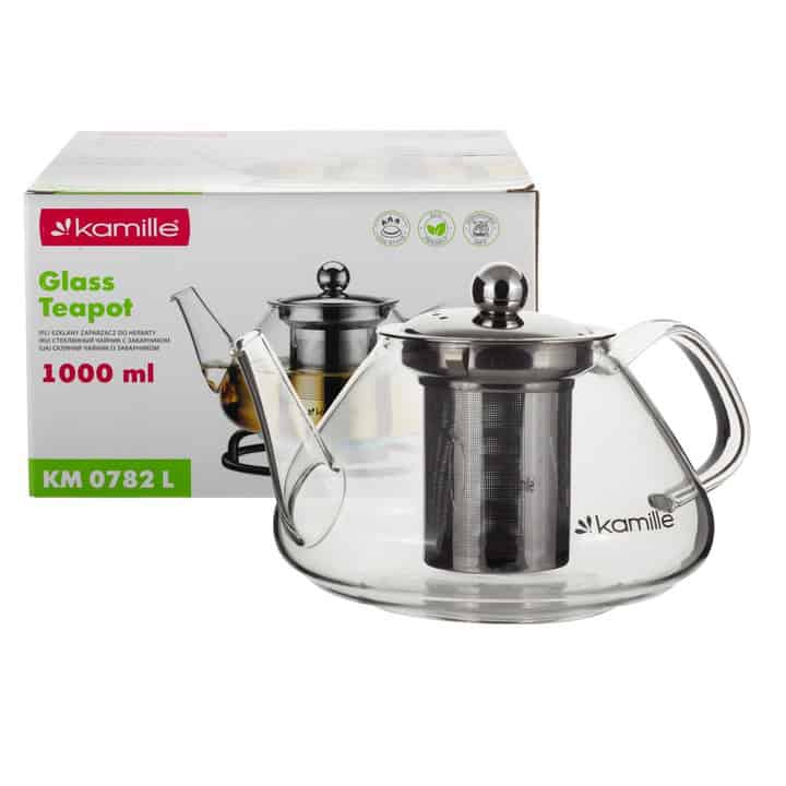 Ceainic Infuzor Kamille 1 L inox + sticlă - imagine 3