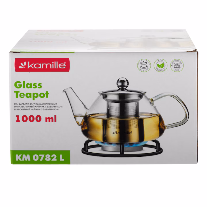 Ceainic Infuzor Kamille 1 L inox + sticlă - imagine 6