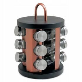 Set suport rotativ condimente, 12 recipiente, inox, multicolor