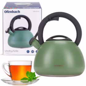 Ceainic 2.7L cu fluier – inox compatibil gaz și inducție