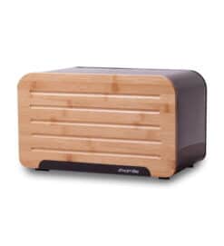 Cutie de paine, otel, capac bambus, 35x21x20 cm