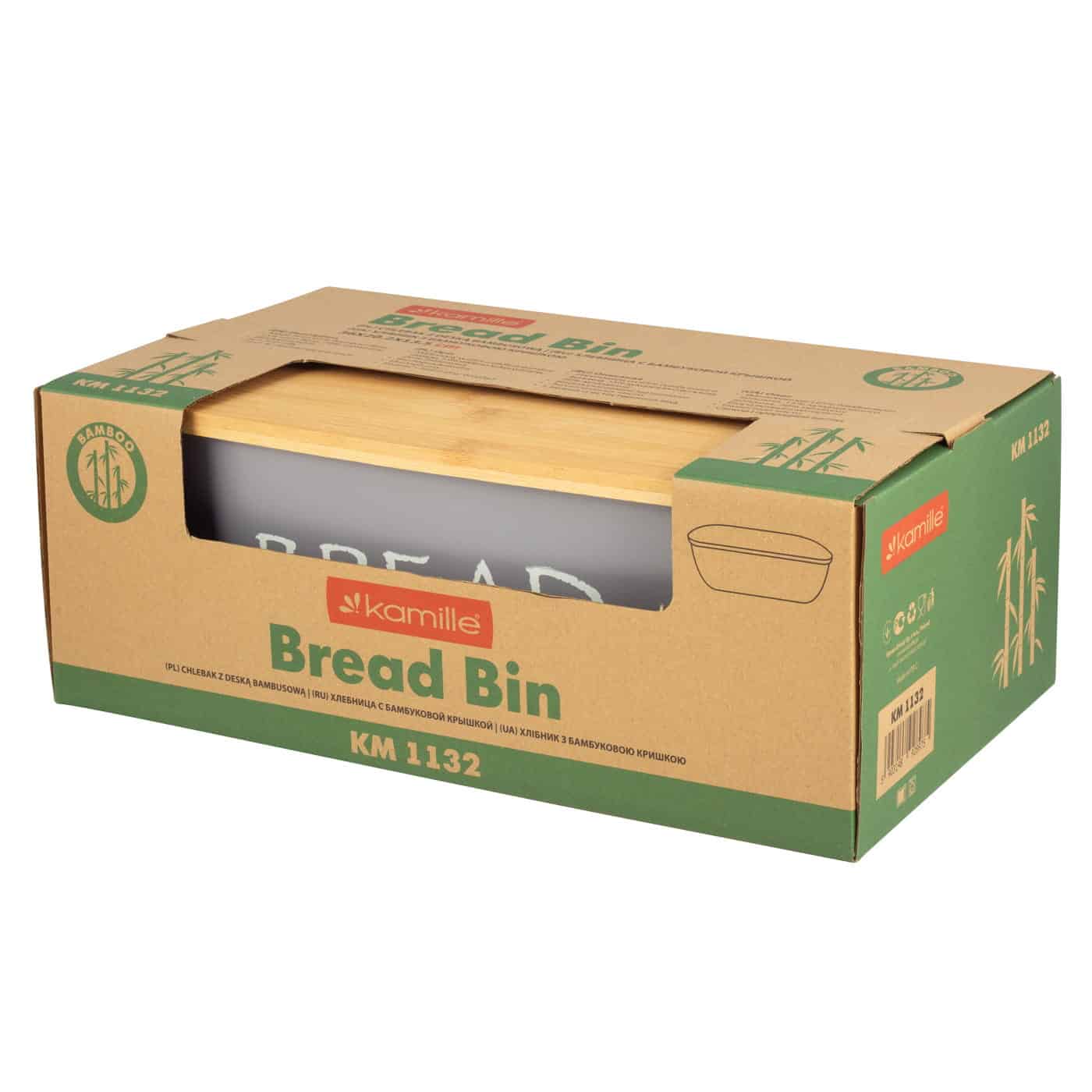 Cutie pentru paine, bambus, tocator integrat 36x20.5cm - imagine 4