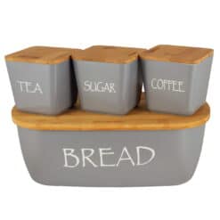 Set cutie de paine si cutii de condimente, gri
