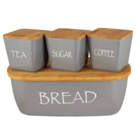 Set cutie de paine si cutii de condimente, gri