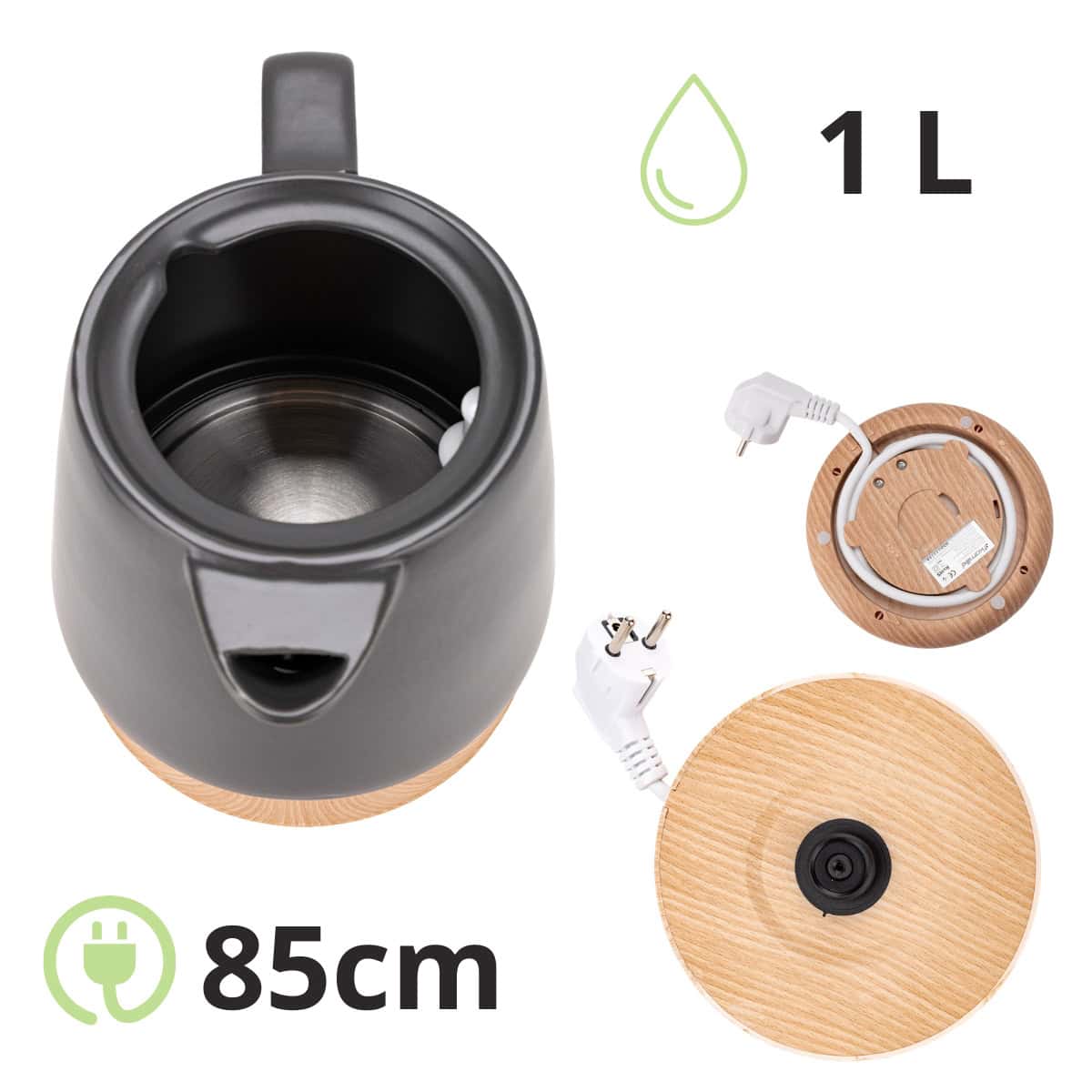 Fierbator Electric Kamille Ceramic 1200 W 1 L - imagine 3