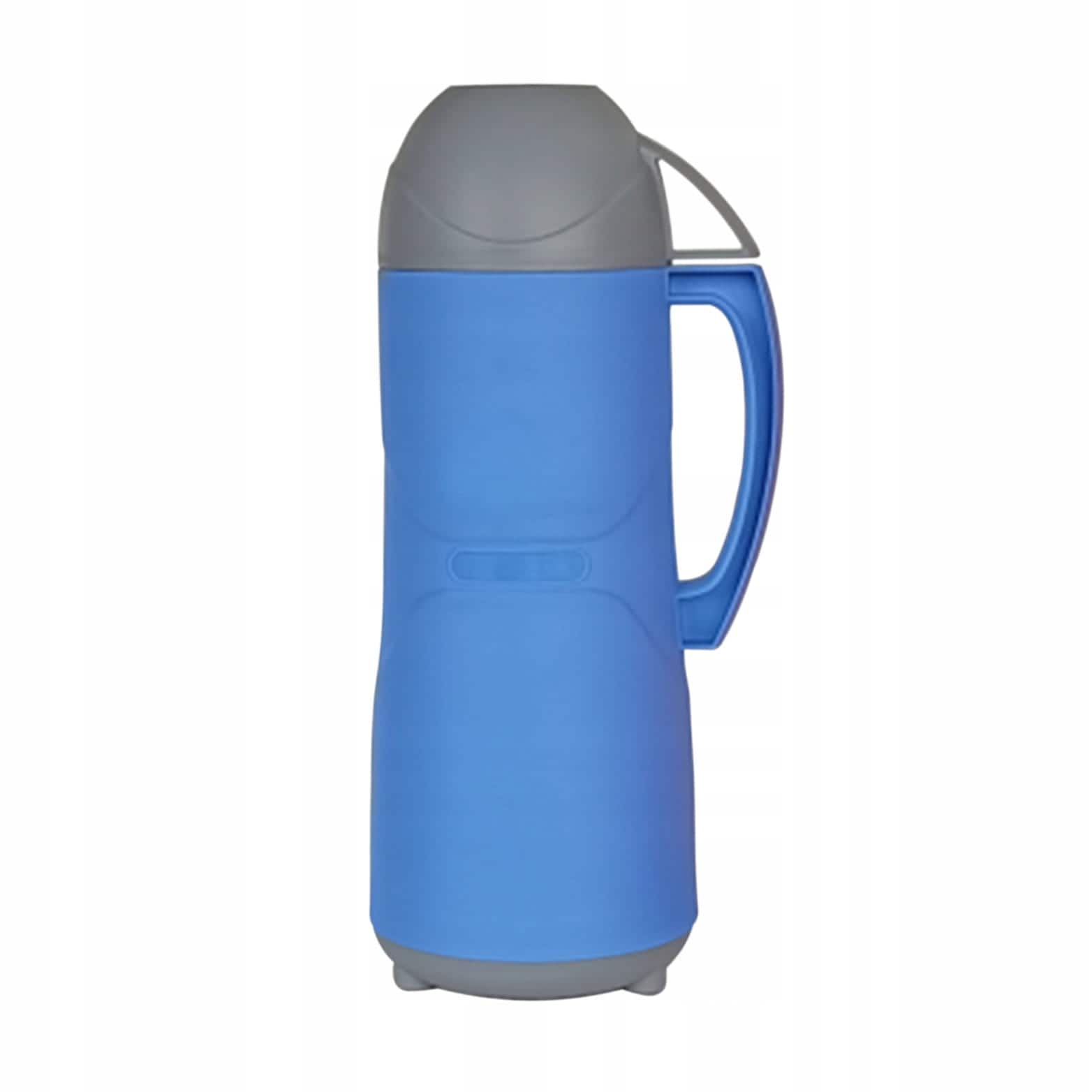 Termos bidon pentru calatorii, 1 L, vas interior sticla, capac pahar, izolatie termica, Albastru - imagine 3