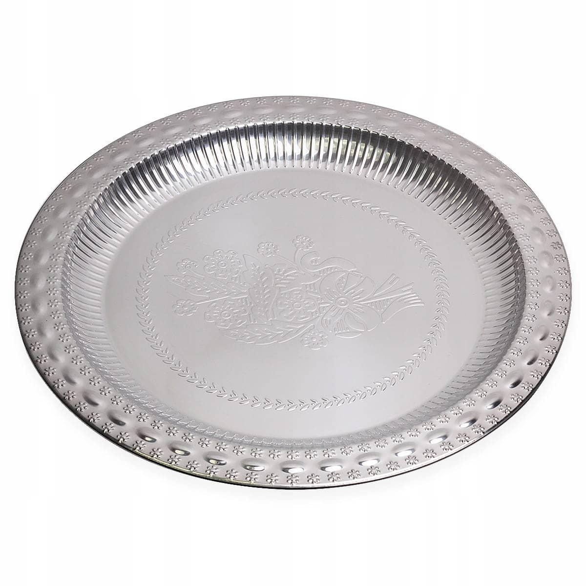 Tava de servire, 45 cm, din otel inoxidabil, cu model - imagine 2