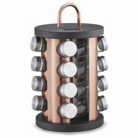 Raft rotativ pentru condimente, inox, 16 borcane