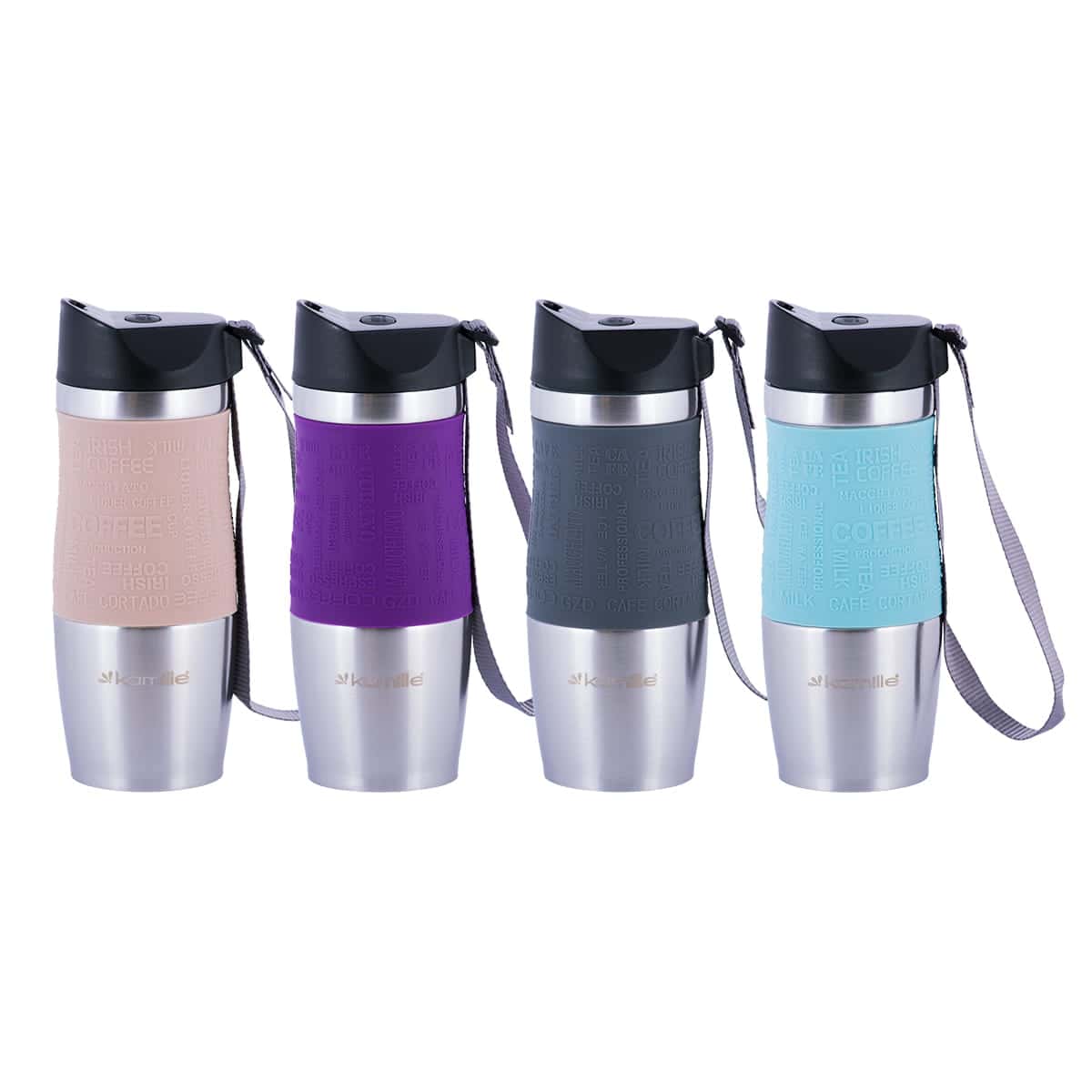 Cana termos, otel inoxidabill, 380 ml, capac antiaderent, cu snur - imagine 8