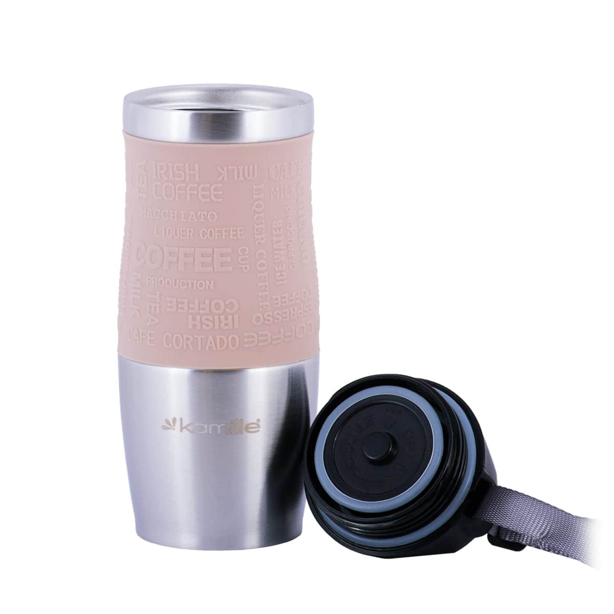 Cana termos, otel inoxidabill, 380 ml, capac antiaderent, cu snur - imagine 4