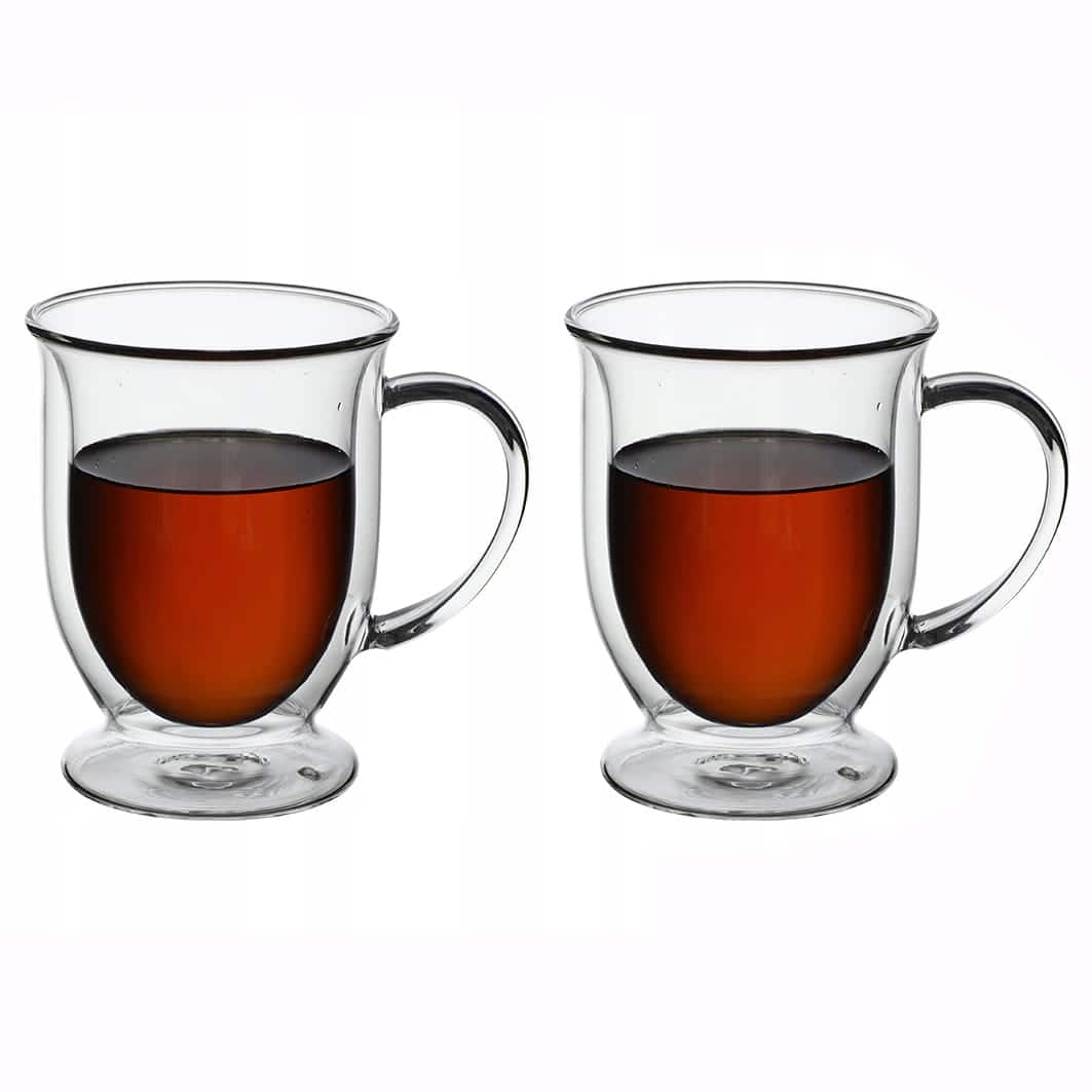 Set 2 Cani sticla borosilicata, perete dublu, 370 ml - imagine 3