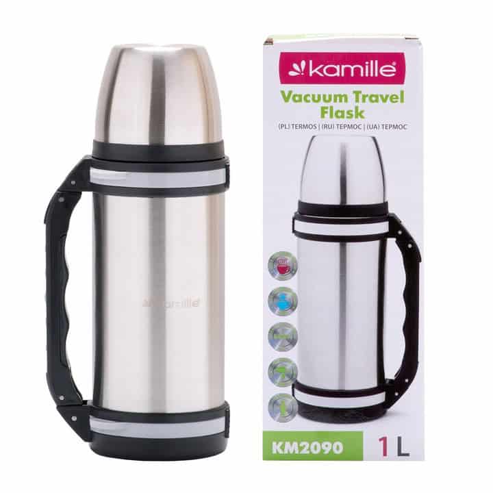 Termos Kamille 1 L inox argintiu-negru - imagine 6