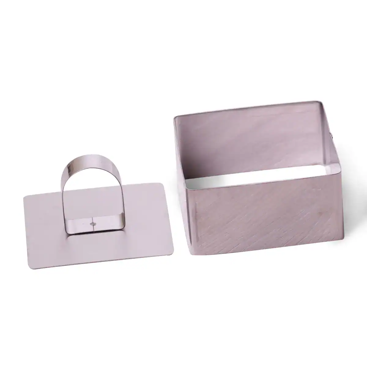 Forma de prajituri, otel inoxidabil, 8x8x4.5 cm, argintiu