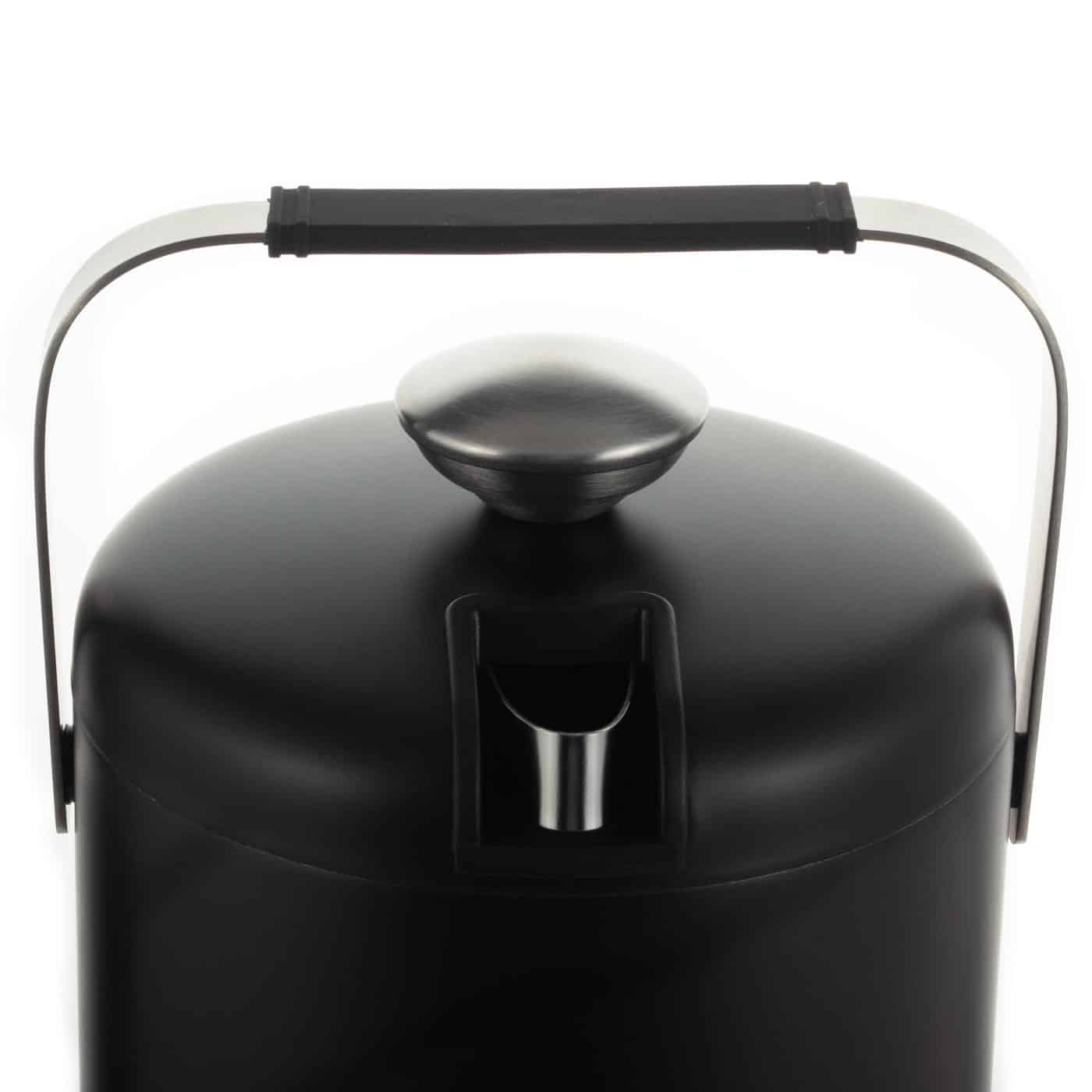 Set frapiera termica, inox, cu cleste, 1.3 L, 14x19 cm, negru/argintiu - imagine 4