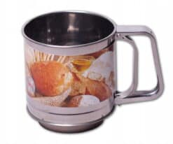 Sita stil cana, pentru faina si zahar pudra, Inox, 10x10.5 cm