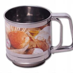 Sita stil cana, pentru faina si zahar pudra, Inox, 10x10.5 cm