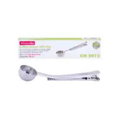 Lingura de masurat pentru cafea si ceai, cu clips, din otel inoxidabil