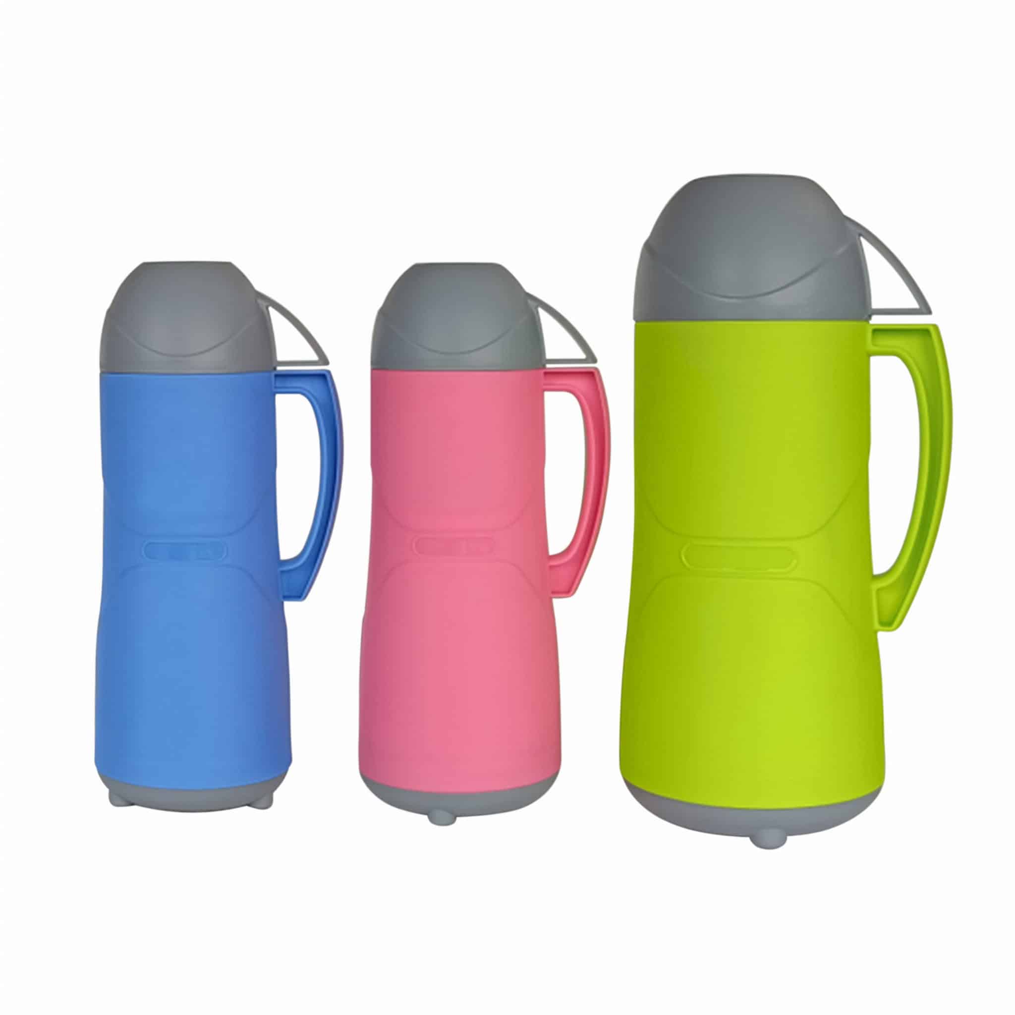 Termos cu invelis din plastic, 450 ml, Roz - imagine 2