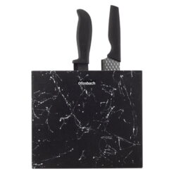 Suport pentru cutite, cu picior, imitatie marmura, 22 cm